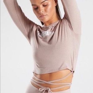 Gymshark ribbon long sleeve crop top
